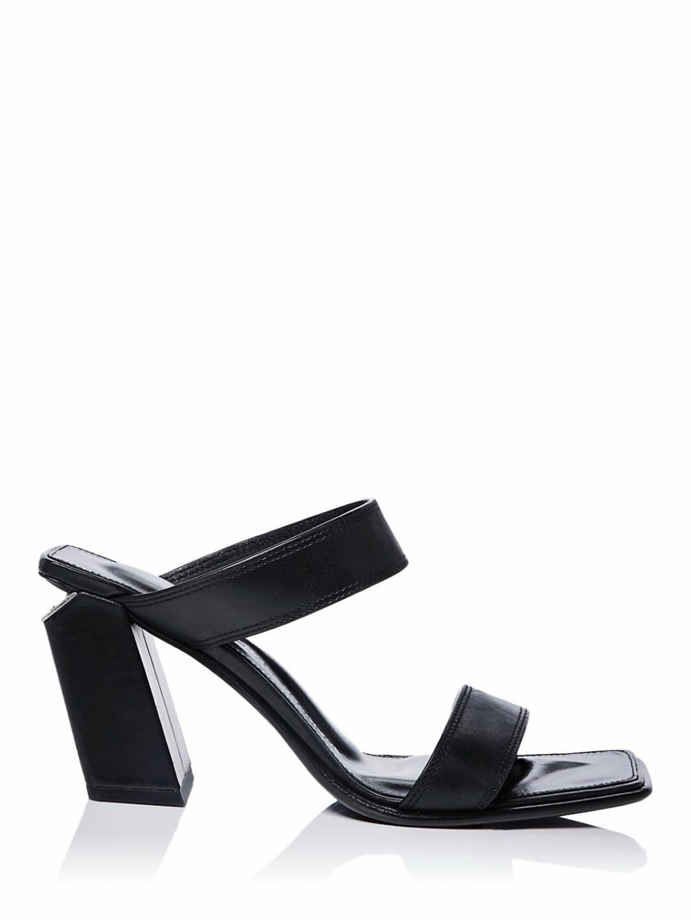 Alexander Wang MILA Black Double-Strap Block Heel Sandals